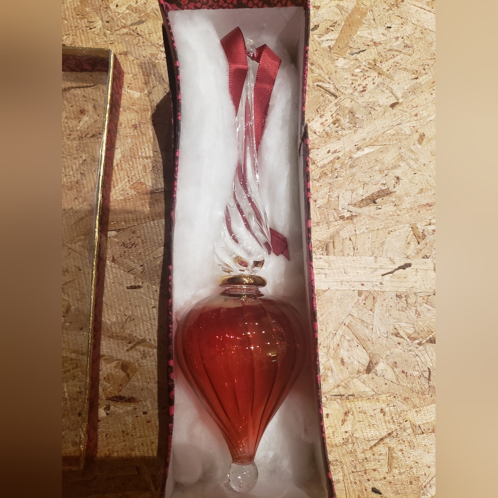 Bombay Red Egyptian Glass Teardrop